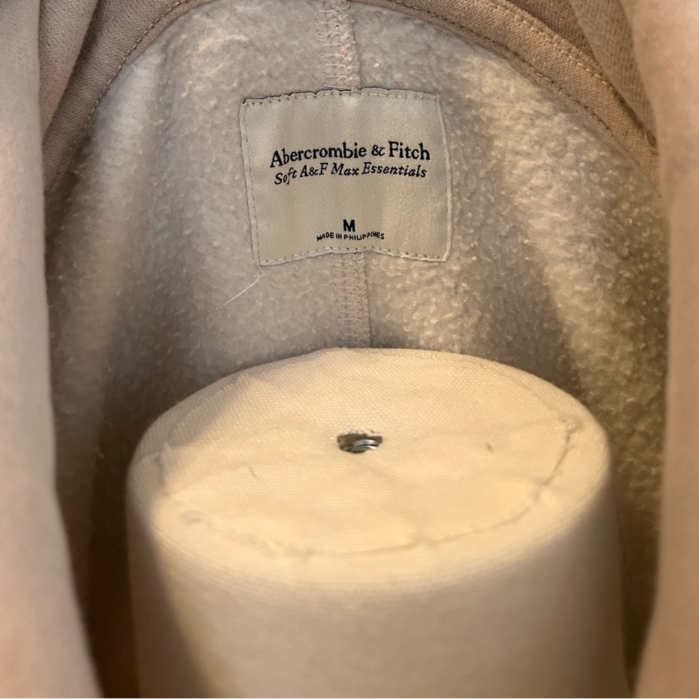 Abercrombie Soft A&F Max Essentials Grey/Beige Crop Hoodie | Medium - Picture 4 of 4